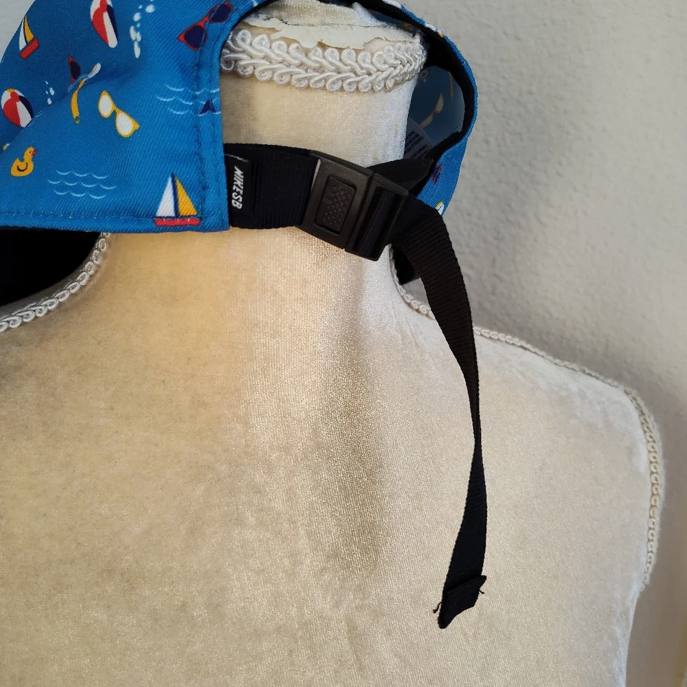 Nike SB Beach Motif 5 Panel Hat Cap Blue Yellow White Skateboarding Snapback - Picture 4 of 6